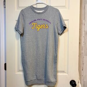 LSU Tigers Sweatshirt Dress Womens Small Gray League Fleece Licensed